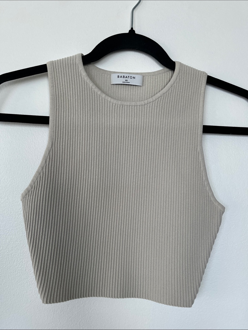 Brand new Babaton Taupe Ribbed Cropped Tank